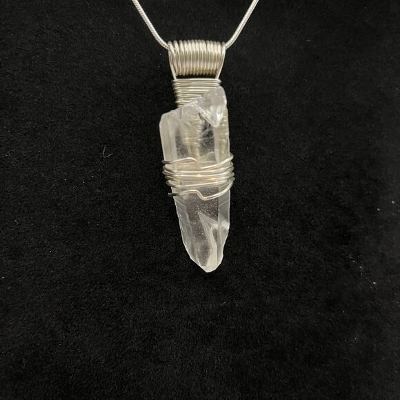 Natural Medium Optical Lemurian Quartz Pendant (Reiki Infused) - Picture 2 of 3